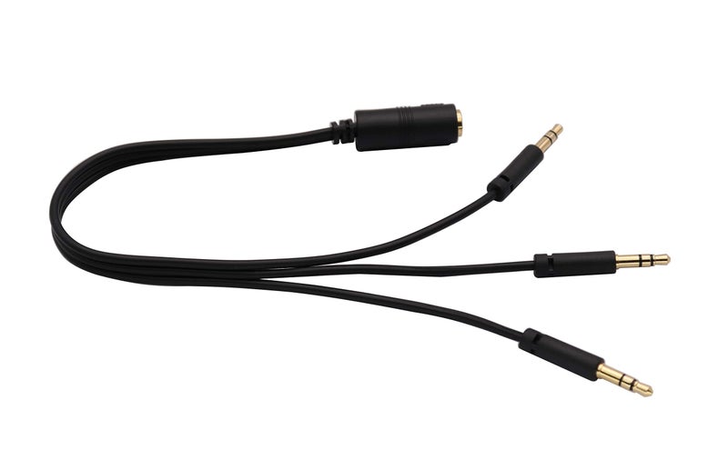 zdyCGTime 3.5mm Audio Y Splitter Headphone Cable, 3.5mm 1/8" inch Female to 3 Male Headset Mic & Stereo Audio Y Splitter Cable for Smartphone to Soundbox Adapter(30 CM/12 inch) (4-Pole) - Image 3